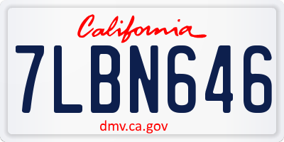 CA license plate 7LBN646