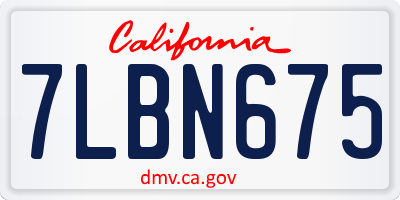 CA license plate 7LBN675