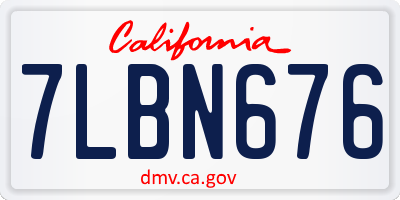 CA license plate 7LBN676