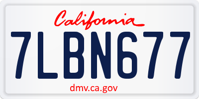 CA license plate 7LBN677