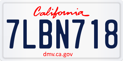 CA license plate 7LBN718