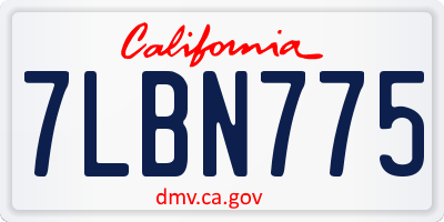 CA license plate 7LBN775