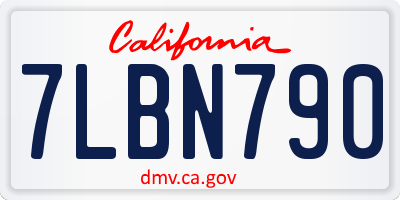 CA license plate 7LBN790