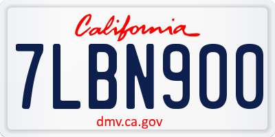 CA license plate 7LBN900