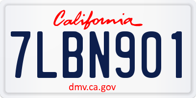 CA license plate 7LBN901