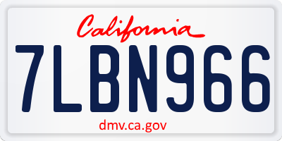 CA license plate 7LBN966