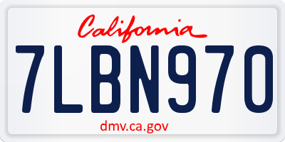 CA license plate 7LBN970