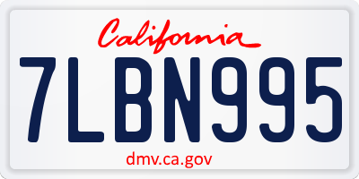 CA license plate 7LBN995