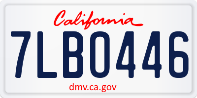 CA license plate 7LBO446