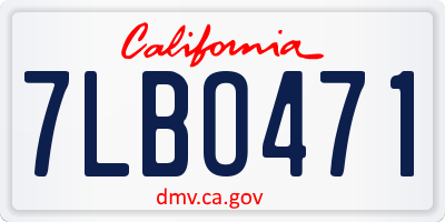 CA license plate 7LBO471
