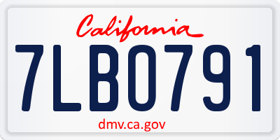 CA license plate 7LBO791