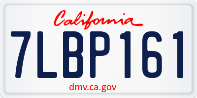 CA license plate 7LBP161