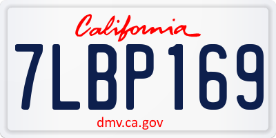 CA license plate 7LBP169