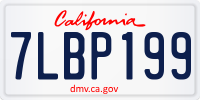 CA license plate 7LBP199