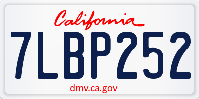 CA license plate 7LBP252