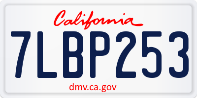 CA license plate 7LBP253