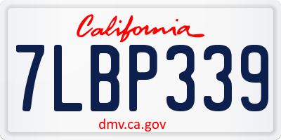 CA license plate 7LBP339