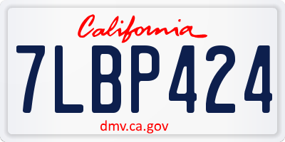 CA license plate 7LBP424
