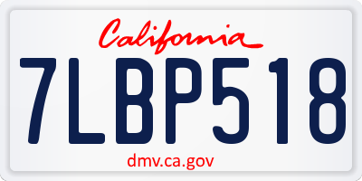 CA license plate 7LBP518