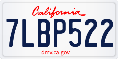 CA license plate 7LBP522