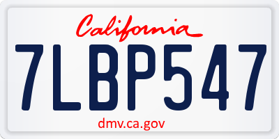 CA license plate 7LBP547