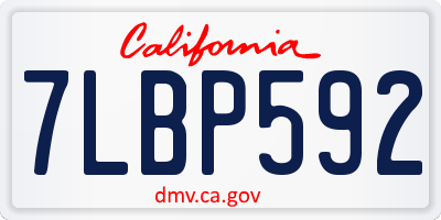 CA license plate 7LBP592
