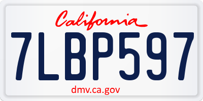 CA license plate 7LBP597