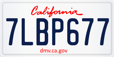 CA license plate 7LBP677