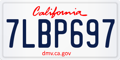 CA license plate 7LBP697