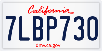 CA license plate 7LBP730