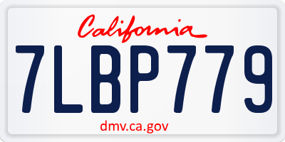 CA license plate 7LBP779