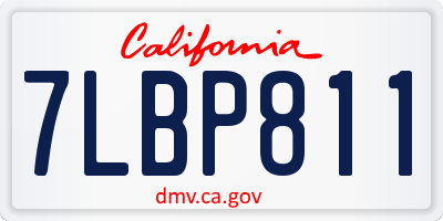 CA license plate 7LBP811