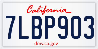 CA license plate 7LBP903