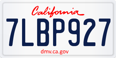 CA license plate 7LBP927