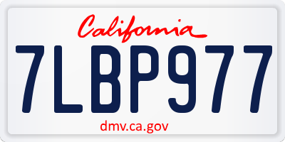 CA license plate 7LBP977