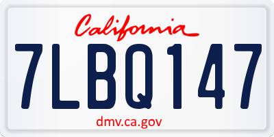 CA license plate 7LBQ147