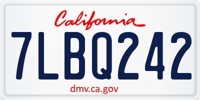 CA license plate 7LBQ242