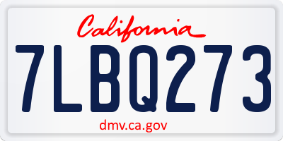 CA license plate 7LBQ273