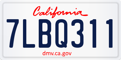 CA license plate 7LBQ311