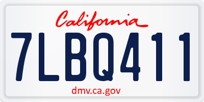CA license plate 7LBQ411