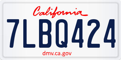 CA license plate 7LBQ424
