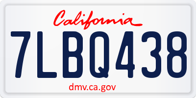 CA license plate 7LBQ438