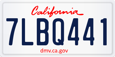 CA license plate 7LBQ441