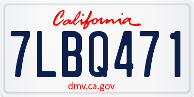 CA license plate 7LBQ471
