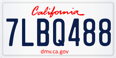 CA license plate 7LBQ488