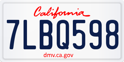 CA license plate 7LBQ598