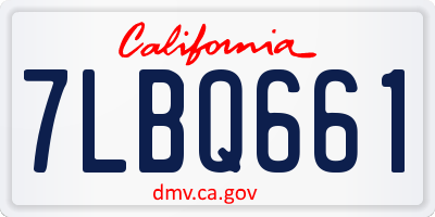 CA license plate 7LBQ661