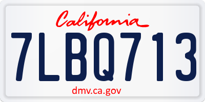 CA license plate 7LBQ713