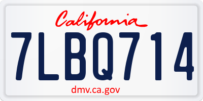 CA license plate 7LBQ714