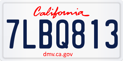 CA license plate 7LBQ813